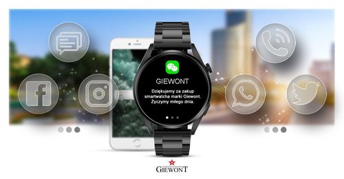 Smartwatch Giewont Vertex SmartCall GW450-2 Carbon/Carbon Leather na Arena.pl