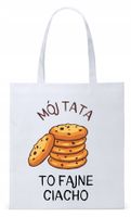 Dla Taty Tatusia Prezent Torba Eco Biała Shopper Z Nadrukiem Ze Zdjęciem