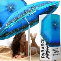 PARASOL OGRODOWY DUŻY PLAŻOWY BALKONOWY SKŁADANY ŁAMANY 200CM MOCNY XXL