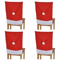 Świąteczne pokrowce CZAPKI MIKOŁAJA na krzesła NIE Z FLIZELINY 4 czerwone