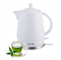 Czajnik elektryczny ceramiczny bezprzewodowy 1.5L 1200W w kolorze białym