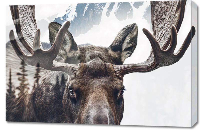 Obraz 90x60cm Łoś Duch Lasu zdjęcie 1