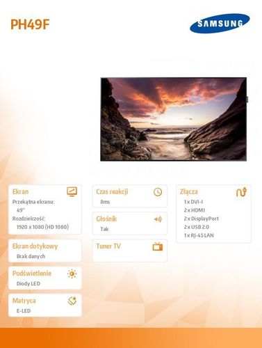 Monitor Samsung 49' 49PH49F na Arena.pl