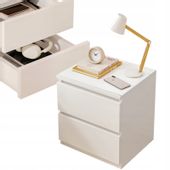 Szafka nocna do sypialni salonu pokoju z szufladami biała