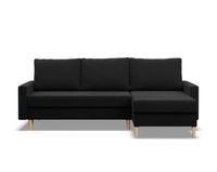 Narożnik uniwersalny, MILO, mikrofaza, 223x140x92 cm, czarny | TYLETEGOTU