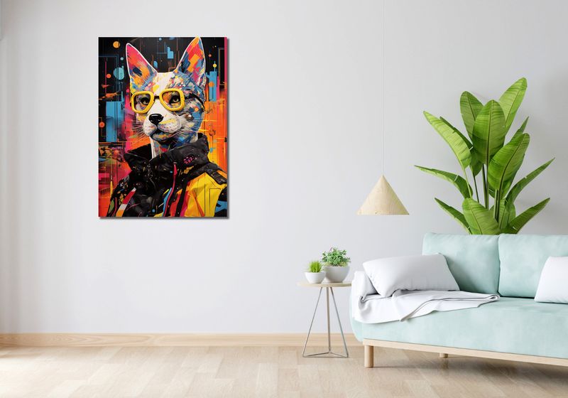 Obraz 70x100cm Kot w Miejskim Stylu zdjęcie 2