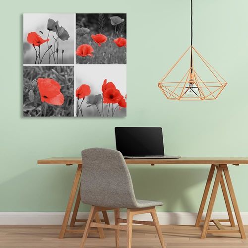 Deco Panel, Zestaw czerwonych maków 50x50 na Arena.pl