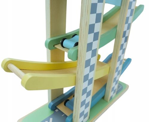 MERKAN Zestaw Drewniana Zjeżdżalnia Tor Dla Samochodzików 4 Piętra na Arena.pl