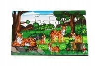 Drewniana kolorowa układanka dla dzieci Zabawka PUZZLE ZWIERZĘTA 16 el