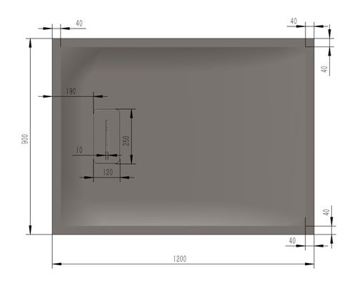 Brodzik Kamienny 90 x 120 Grey na Arena.pl