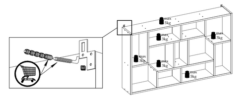 Regał ścienny podłogowy pionowy poziom kolor biały na Arena.pl