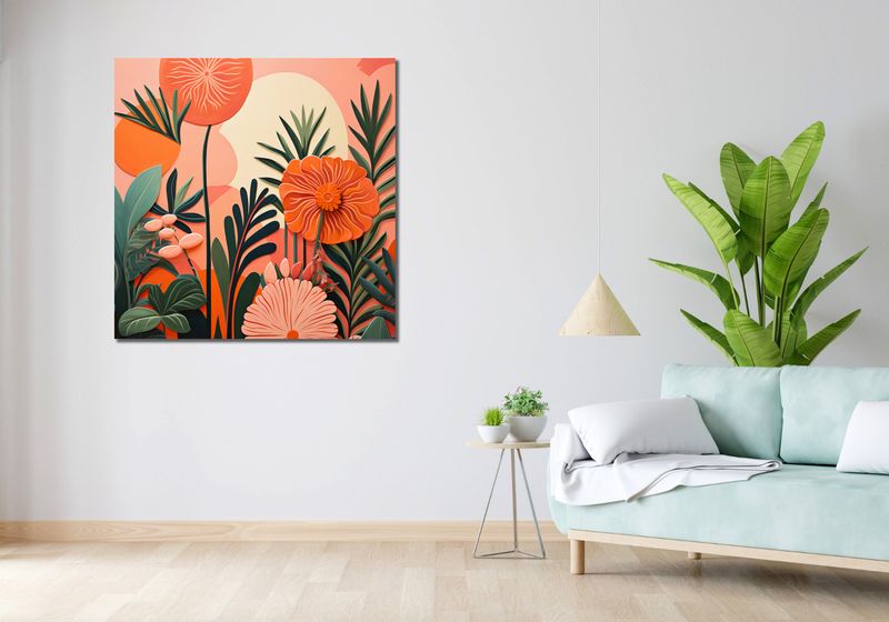 Obraz 100x100cm Koralowy Ogród zdjęcie 2