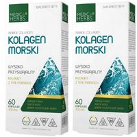 2x KOLAGEN MORSKI Medica Herbs JĘDRNA SKÓRA MOCNE WŁOSY Collagen 60 kaps.