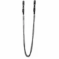 ouch! regulowane zaciski na sutki z łańcuszkiem, czarna końcowka