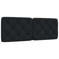 Poduszka na wezgłowie, czarna, 140 cm, tkanina