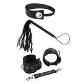 komplet bdsm - kajdanki, pejcz, choker ekskluzywny zestaw erotyczny