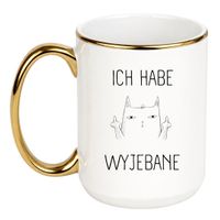 ICH HABE WYJEBANE Wzór - Duży Biało-Złoty 450 ml