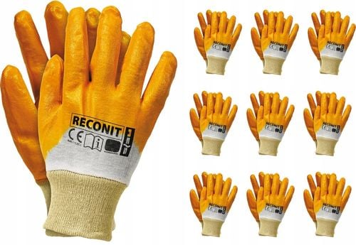 rękawice robocze / pomarańczowe / rozmiar: 10 - xl / reconit-y10 - 10 szt. na Arena.pl