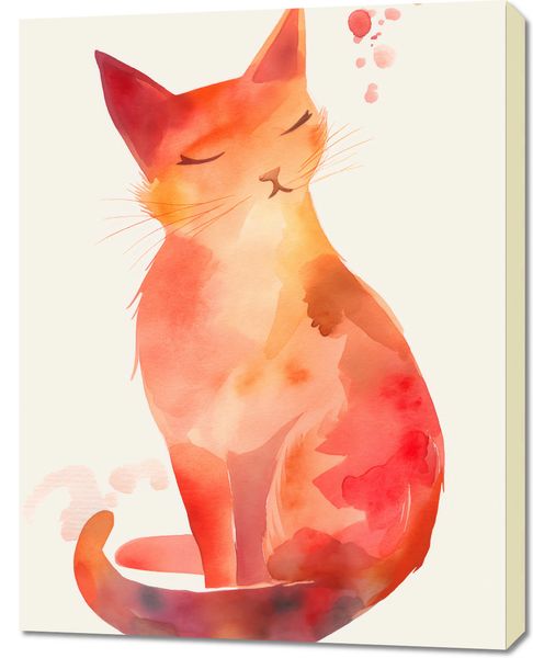 Obraz 70x90cm Akwarelowy Kot zdjęcie 1