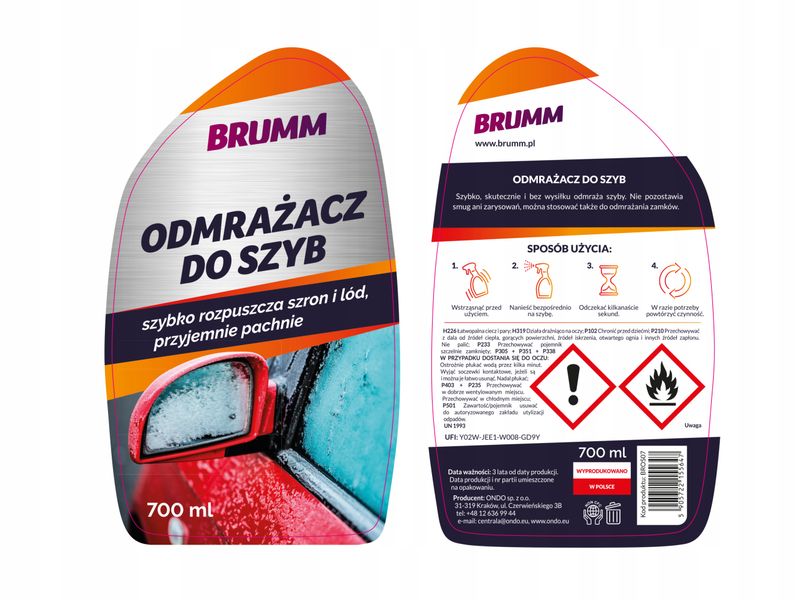 ODMRAŻACZ DO SZYB MOCNY BRUMM ATOMIZER 700 ml x3 zdjęcie 2