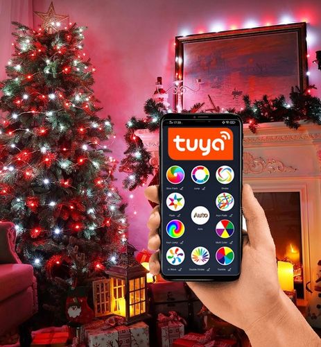 Lampki choinkowe LED RGB zewnętrzne 230V Bluetooth Smart 20m Wifi Tuya na Arena.pl