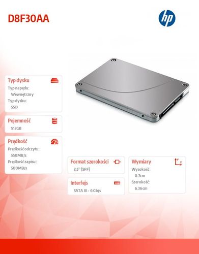 HP Inc. Dysk 512GB SATA SSD  D8F30AA na Arena.pl