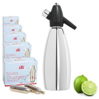 SYFON DO WODY SODOWEJ NIERDZEWNA BUTLA SATURATOR ISI + NABOJE CO2 50 SZTUK