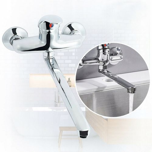 BATERIA KUCHENNA ŚCIENNA UMYWALKOWA OBROTOWA DŁUGA WYLEWKA KRAN DO KUCHNI na Arena.pl