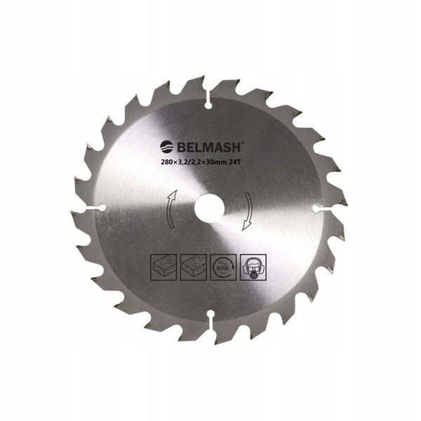 Piła tarczowa BELMASH 280×30×3.2/2.2 24Т WĘGLIK do SDM-2200, CBS-2400 zdjęcie 1