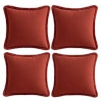 Poszewki na poduszki bawełniane boho z frędzlami czerwone 50x50 cm 4 szt