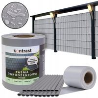 TAŚMA OGRODZENIOWA OSŁONA PŁOT PANEL UV 450g 19cmx35m KLIPSY SZARA