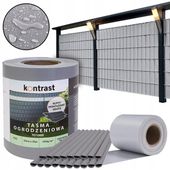 TAŚMA OGRODZENIOWA OSŁONA PŁOT PANEL UV 450g 19cmx35m KLIPSY SZARA