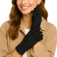 Rękawiczki zimowe damskie dotykowe ocieplane czarne