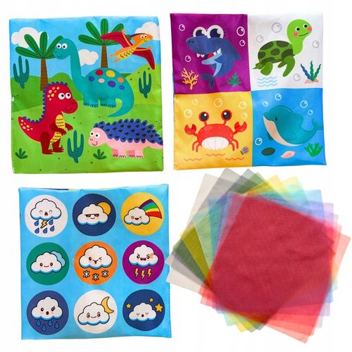 SORTER PUDEŁKO Z CHUSTECZKAMI PLUSZOWE SENSORYCZNE MONTESSORI ZWIERZĄTKA na Arena.pl