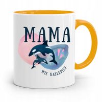 Kubek Żółty Prezent Dla Mamy Mama Wie Najlepiej Z Nadrukiem Ze Zdjęciem