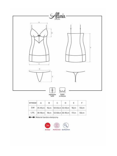 Alluria koszulka i stringi czarne Obsessive S/M zdjęcie 5