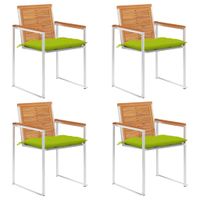 Krzesła ogrodowe z poduszkami, 4 szt., lite drewno akacjowe