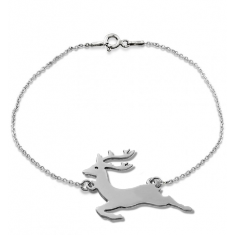 SREBRNA BRANSOLETKA JELONEK CELEBRYTKA SREBRO PRÓBY 925 JELEŃ zdjęcie 2