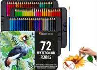 Kredki Artystyczne Akwarelowe Ołówki Profesjonalny Zestaw Szkicowania 72Szt