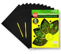 wydrapywanka hologramowa a4 10 arkuszy +2 rylce penword - zielona