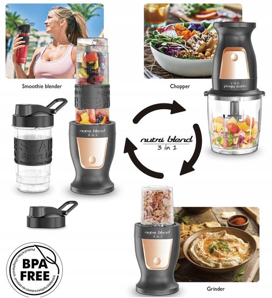 BLENDER KIELICHOWY DO KOKTAJLI SMOOTHIE BUTELKI SIEKANIE MIELENIE BLEND&GO zdjęcie 9