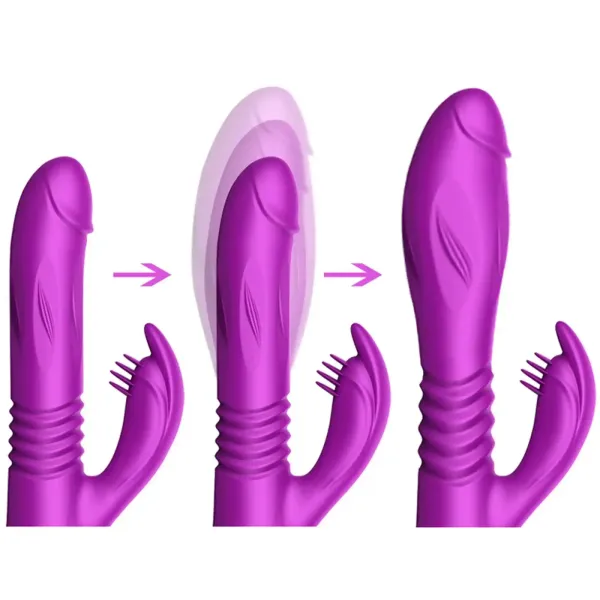 Wibrator-Silicone Vibrator USB 10 Function + Expander and Thrusting Function zdjęcie 4