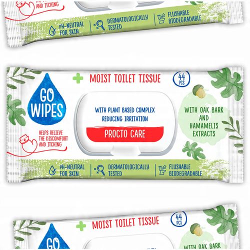 gowipes nawilżany papier toaletowy procto care flip top 44szt. na Arena.pl