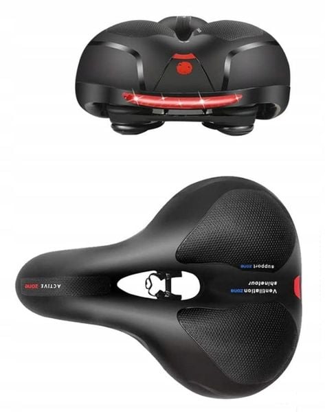 SIODEŁKO ROWEROWE ŻELOWE SZEROKIE MIĘKKIE WYGODNE Z LAMPKĄ ROWEROWĄ ROWER zdjęcie 2