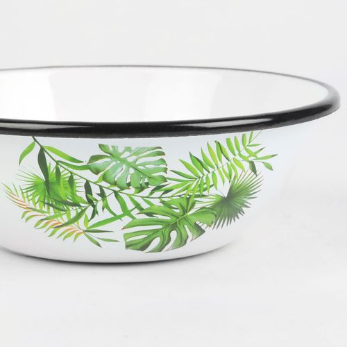 MISKA EMALIOWANA 20CM 1,5L ZE WZOREM MONSTERA IDEALNA NA OWOCE I WARZYWA na Arena.pl