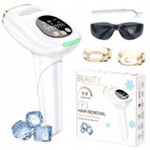 DEPILATOR LASEROWY IPL DO WŁOSÓW CIAŁA BIKINI BEZBOLESNY CHŁODZĄCY 2NASADKI