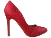 Czerwone szpilki brokatowe buty damskie 36