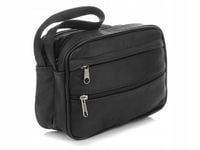 Saszetka męska skórzana do ręki na dokumenty premium kosmetyczka