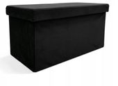 Pufa Perfect Duo ze schowkiem 60x30x30 Velvet Otwierana Czarna