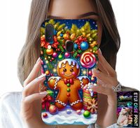 ETUI DO SAMSUNG GALAXY A40 - PIERNIK, CUKIERKOWE WZORY ŚWIĘTA + SZKŁO